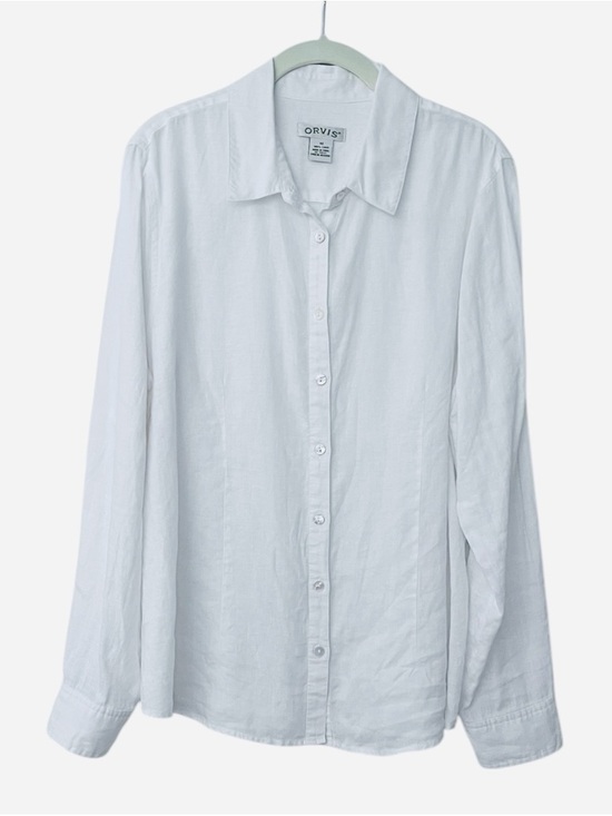 Orvis Tops - Orvis White 100% Linen Button-Down Shirt 14